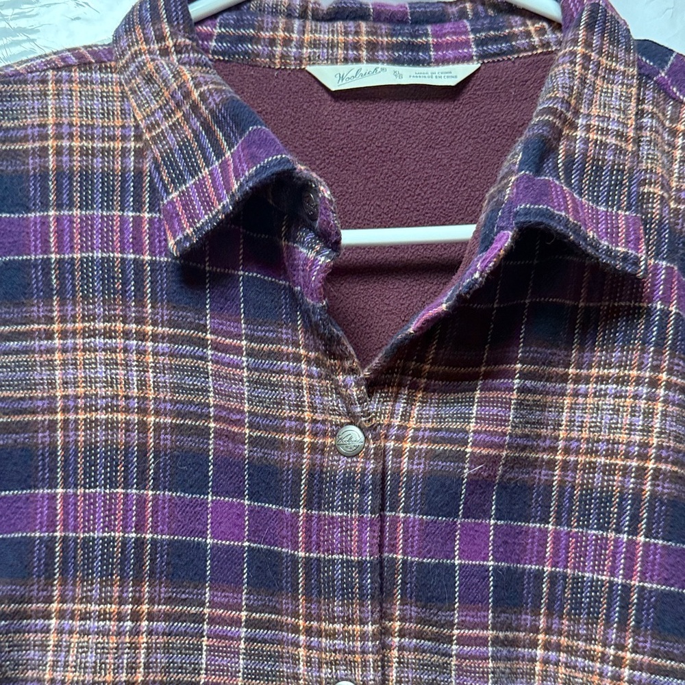 Woolrich Purple and Brown Checkered Shirt